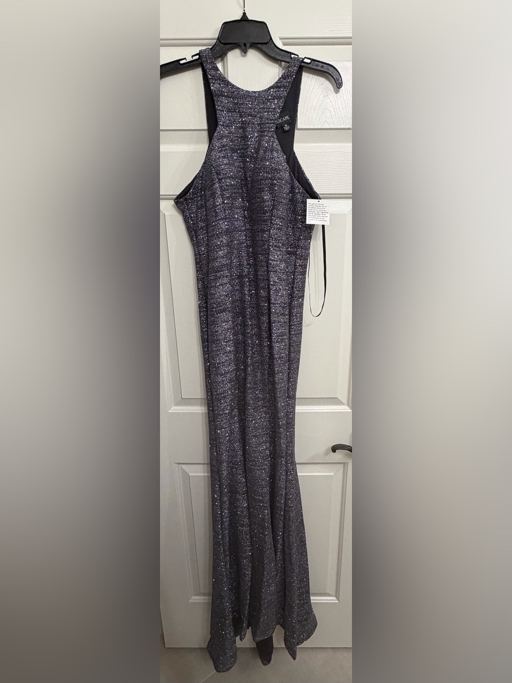 NWT Xscape Metallic Charcoal Sparkle Dress